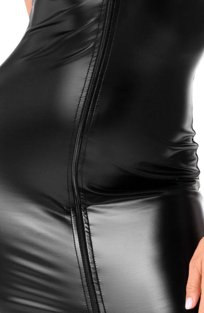 Sort wetlook bodycon kjole - Temptress's Lure - COAX Copenhagen