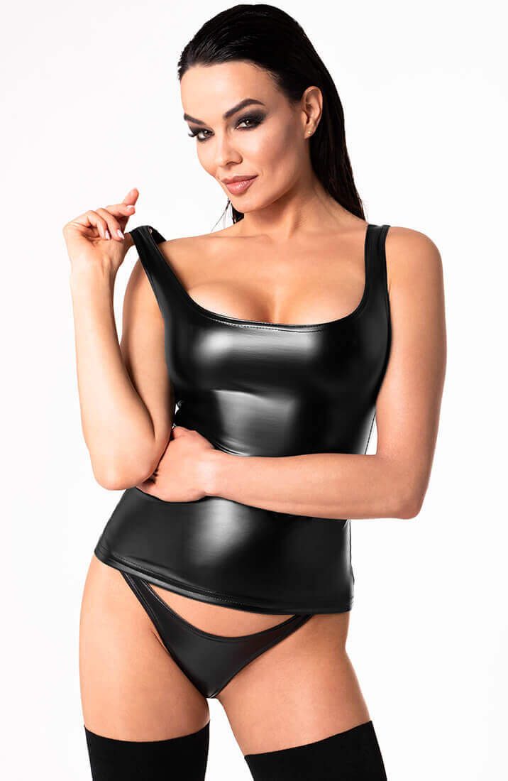 Sort wetlook top - The Lust Chamber - COAX Copenhagen