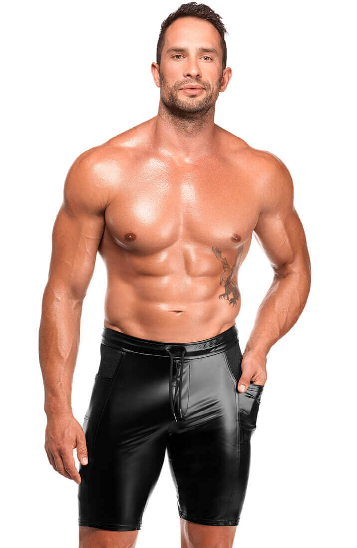 Sorte Wetlook Biker Shorts - Dark Pulse