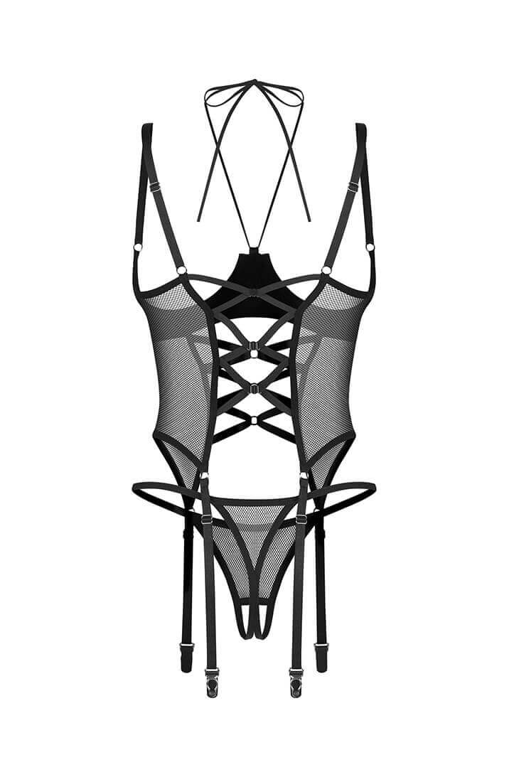 Wetlook Bustier & Bundløs Trusse - Lights Out, Darling