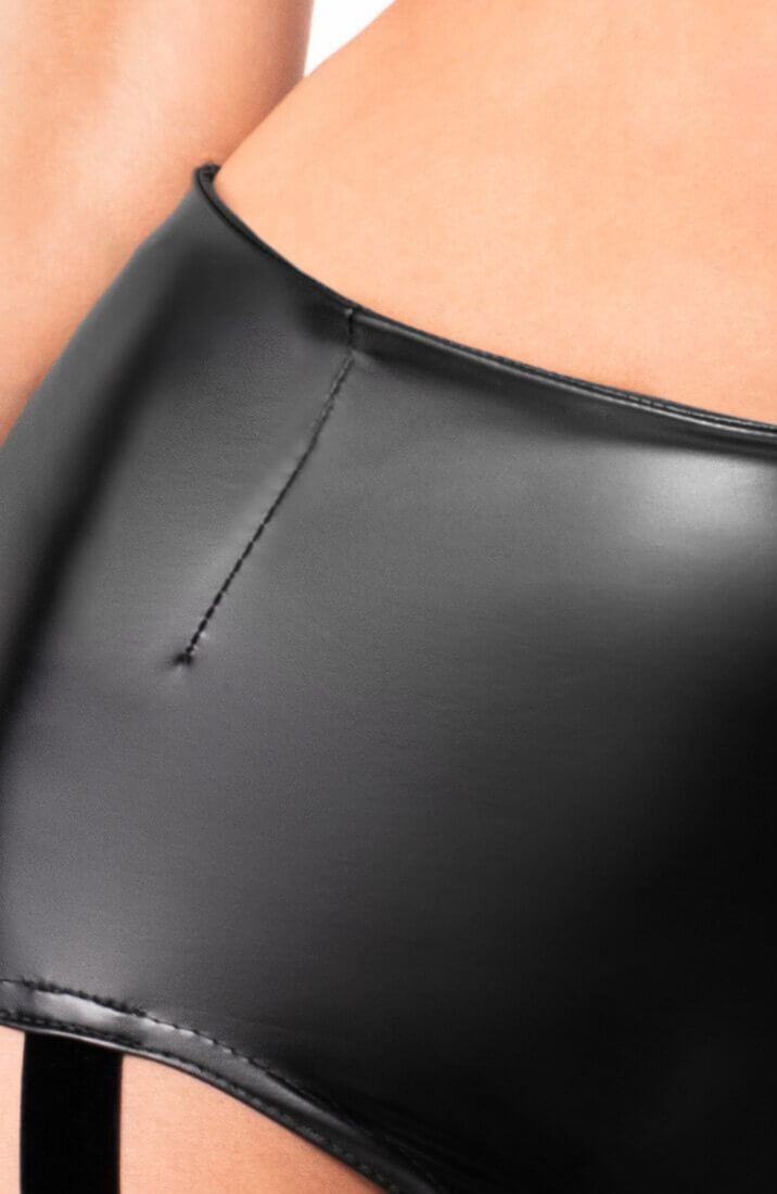Wetlook mini nederdel med strømpebånd - Lust's Captive - COAX Copenhagen