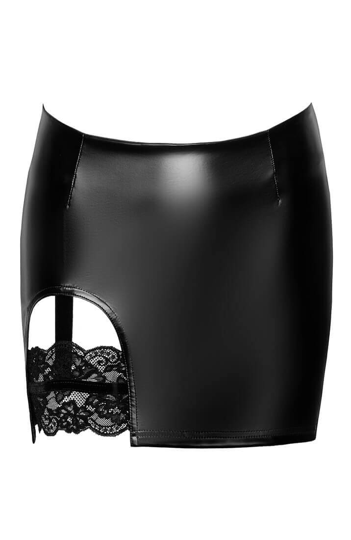 Wetlook mini nederdel med strømpebånd - Lust's Captive - COAX Copenhagen