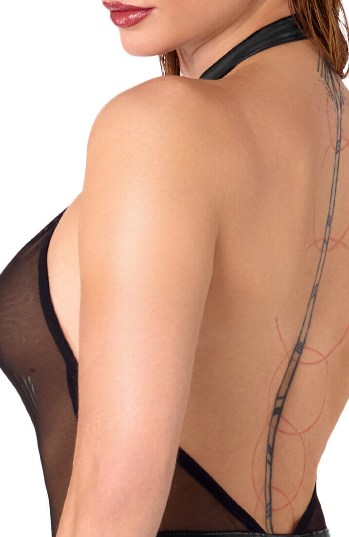 COAX Copenhagen fetish kjole i wetlook og transparent nylon