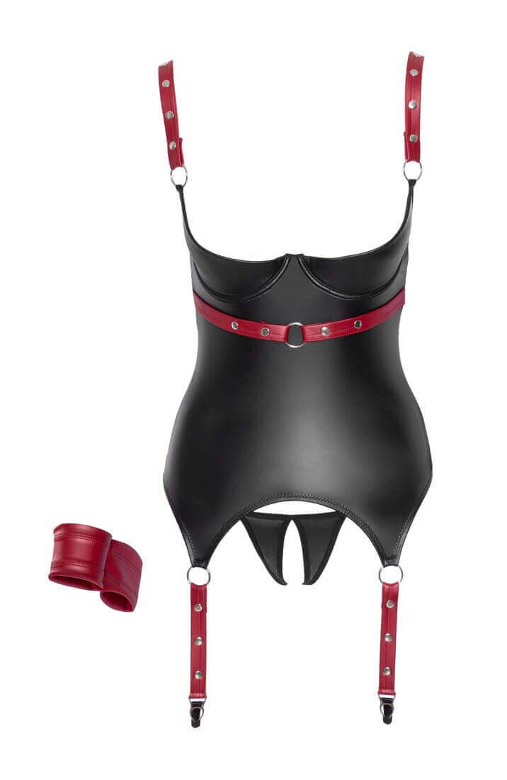 Wetlook shelf bustier & bundløs trusse - Savage Seduction - COAX Copenhagen