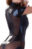 Ultra tætsiddende sort Wetlook X Nylon catsuit