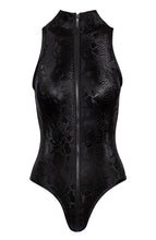 Indlæs billede til gallerivisning Sort faux slangeskind bodysuit - Option One