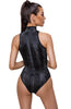 Sort faux slangeskind bodysuit - Option One