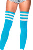 Neon blå Athlete strømper med hvide striber