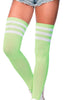 Neon grønne Athlete strømper med hvide striber