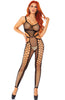 Sort wrap nylon catsuit med cut-out - Never Underestimate