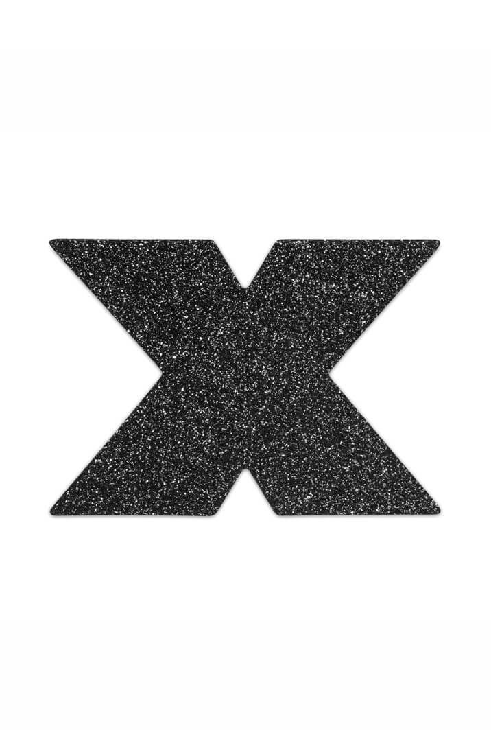 Sorte glimmer kryds nipple stickers - COAX Copenhagen