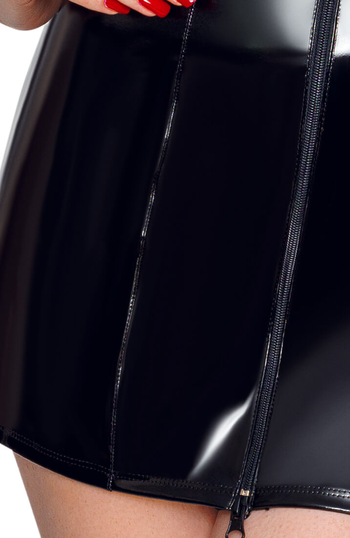 Sort vinyl bodycon mini kjole - The Slip - COAX Copenhagen