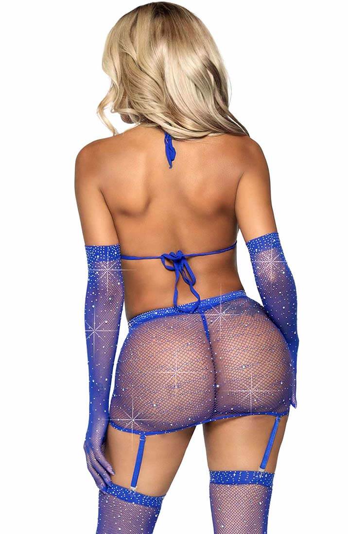 Blåt net lingeri med similisten - Blue Passion - COAX Copenhagen