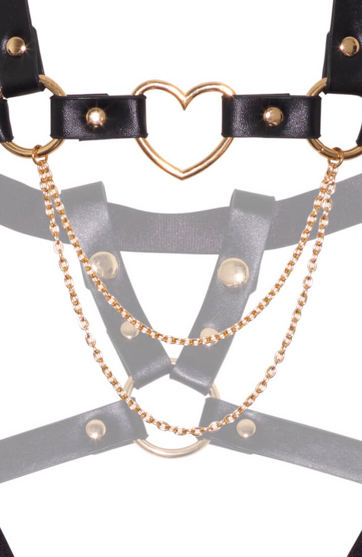 Sort faux læder body harness - What's Your Kink - COAX Copenhagen