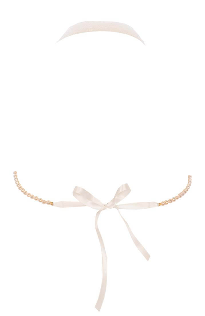 Elfenbens hvid bralette med perler - Geneva Bra - COAX Copenhagen