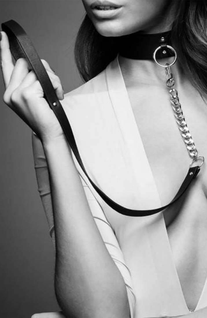 Faux læder choker med snor - COAX Copenhagen
