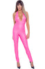 Hot pink wetlook catsuit - Dainty Desires