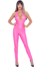 Indlæs billede til gallerivisning Hot pink wetlook catsuit - Dainty Desires