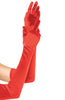 Lange røde satin handsker