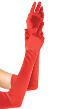 Indlæs billede til gallerivisning Lange røde satin handsker