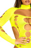 Neon gul cut-out bodysuit - Zoom