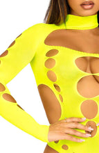 Indlæs billede til gallerivisning Neon gul cut-out bodysuit - Zoom
