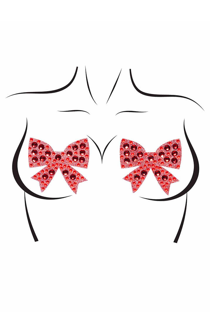 Røde sløjfe nipple stickers med similisten