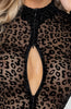 Nylon bodysuit med leopard flock broderi - Boomeranged Back