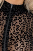Nylon top med leopard flock broderi - Play Around
