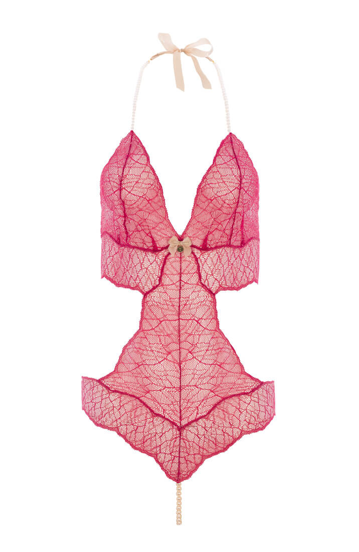 Rød bodysuit med single perlesnor - Sydney Body Single - COAX Copenhagen