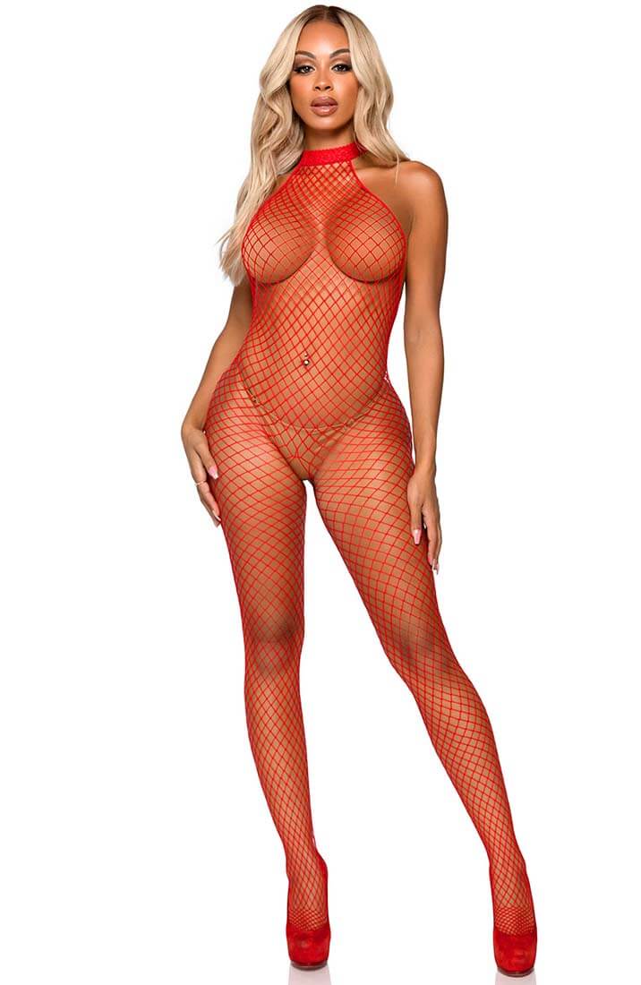 Rød Industrial net catsuit - Tease Me Please Me - COAX Copenhagen