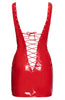 Rød vinyl lace-up kjole - Next Up!