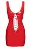 Rød vinyl lace-up kjole - Next Up!