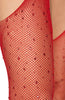Røde netstrømpebukser med similisten og hofteholder cut