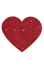 Indlæs billede til gallerivisning Røde hjerte nipple cover med glimmer