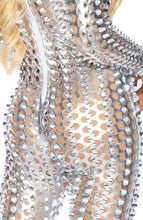 Indlæs billede til gallerivisning Laser cut metallic sølv catsuit - Spaced Out