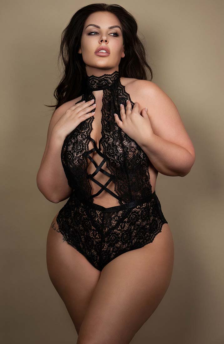 Sort bundløs plus size bodysuit - Seduce Me In Black - COAX Copenhagen