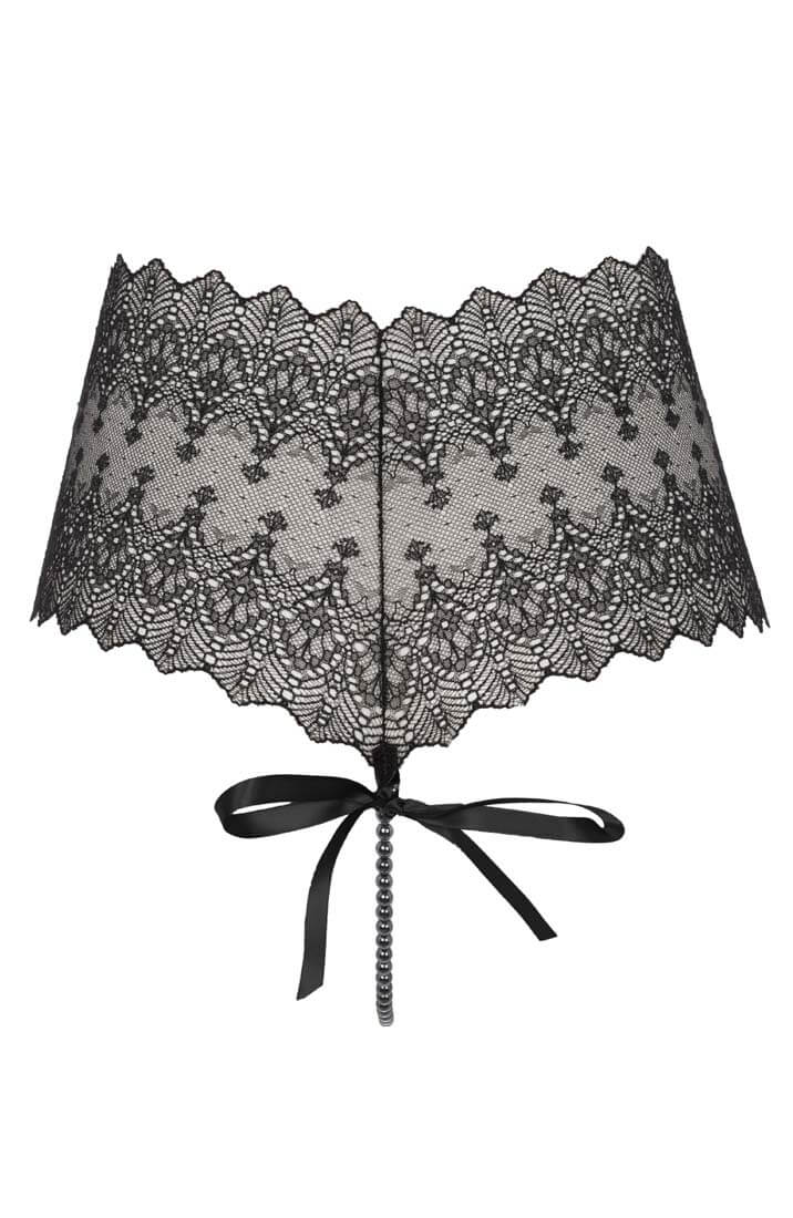 Sort hipster trusse med sort perlesnor - Geneva Dark Panty - COAX Copenhagen