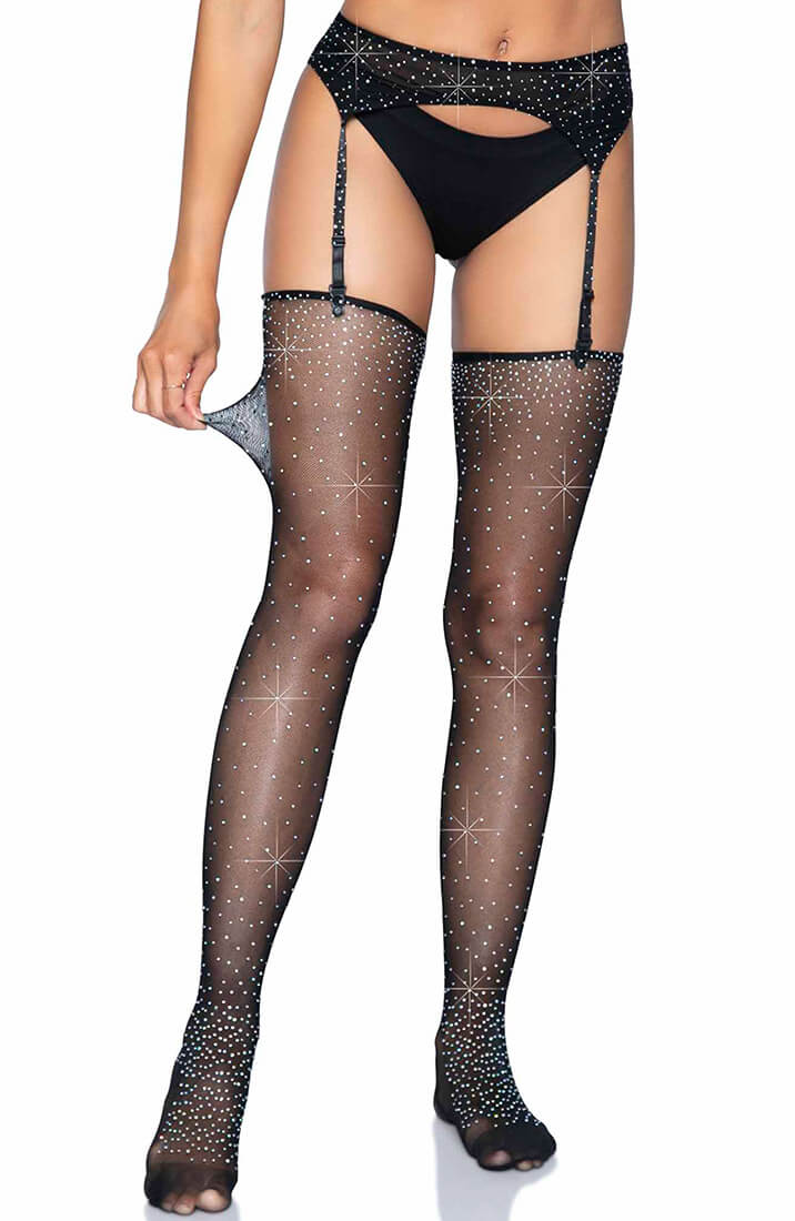 Sort hofteholder & thigh highs med similisten - COAX Copenhagen
