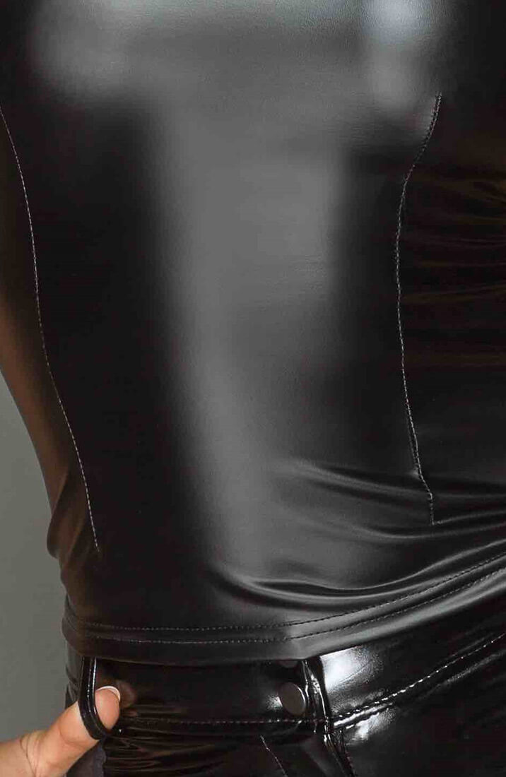 Sort wetlook top - Intractable - COAX Copenhagen