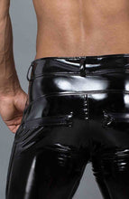 Indlæs billede til gallerivisning Sorte PVC bukser til mænd - Macho