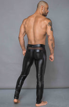 Indlæs billede til gallerivisning Sorte wetlook bukser til mænd - MANNISH
