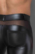 Indlæs billede til gallerivisning Sorte wetlook bukser til mænd - MANNISH