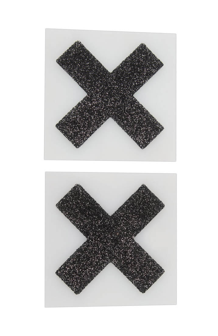 Sort kryds nipple covers med glimmer - COAX Copenhagen