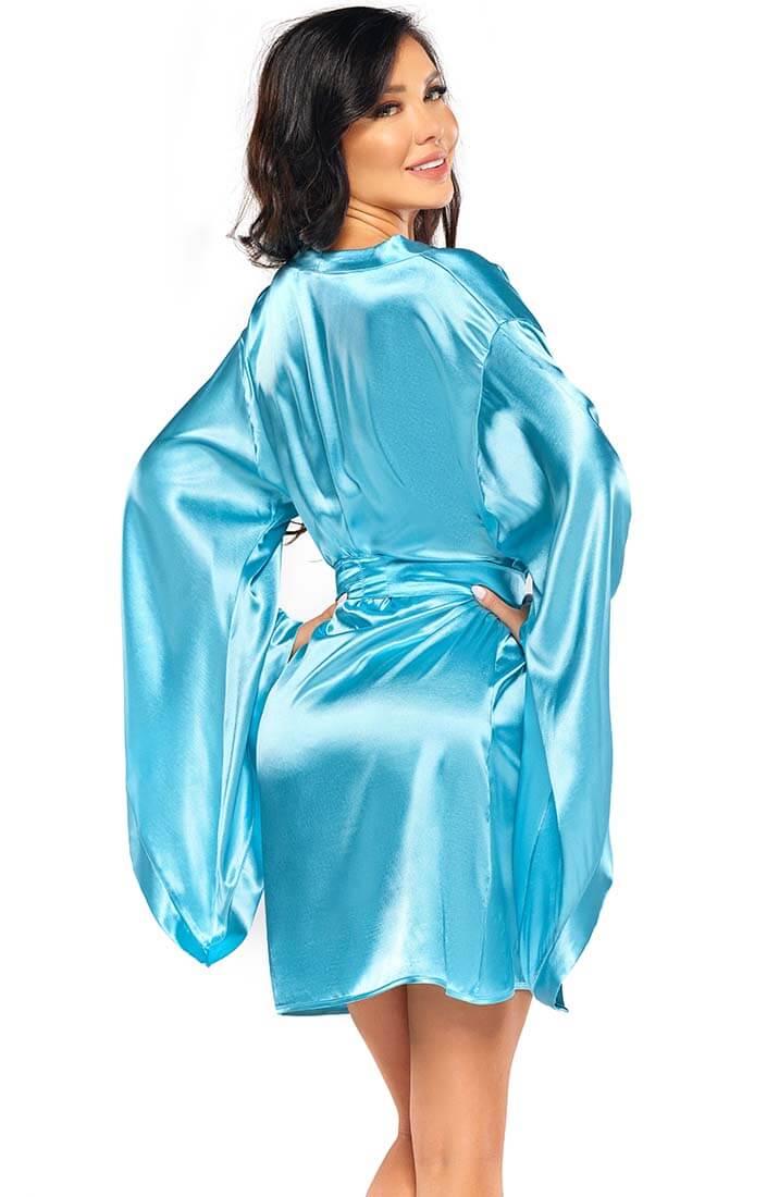 Turkis satin kimono - Sara - COAX Copenhagen