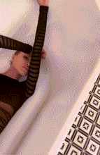 Indlæs billede til gallerivisning Stribet bundløs nylon catsuit - Ximena